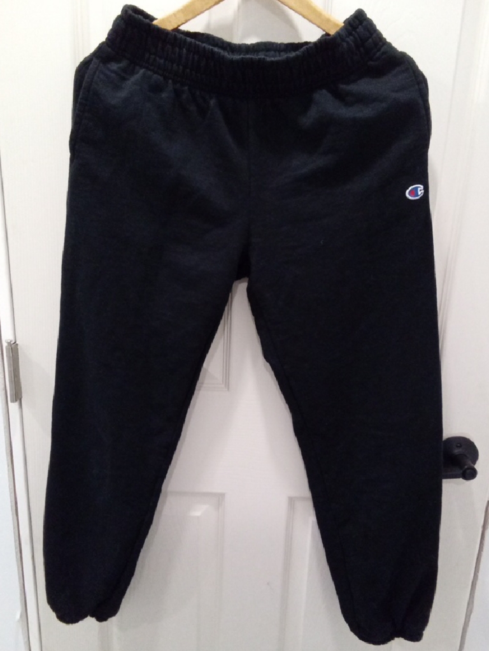 Champion Cuffed Black Sweats Women Small